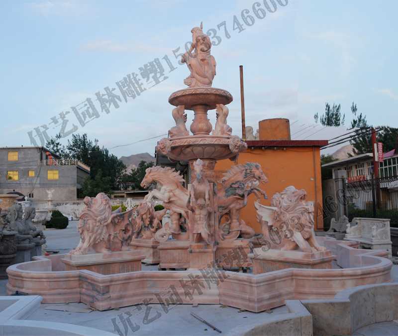 大理石景觀噴泉，歐式大型噴泉，石雕噴泉廠家