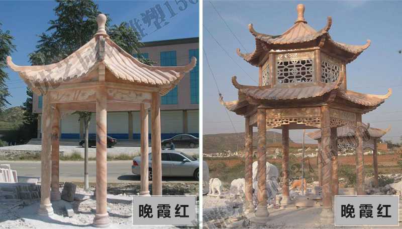中式大理石涼亭，石雕涼亭廠家，石雕景觀涼亭定制
