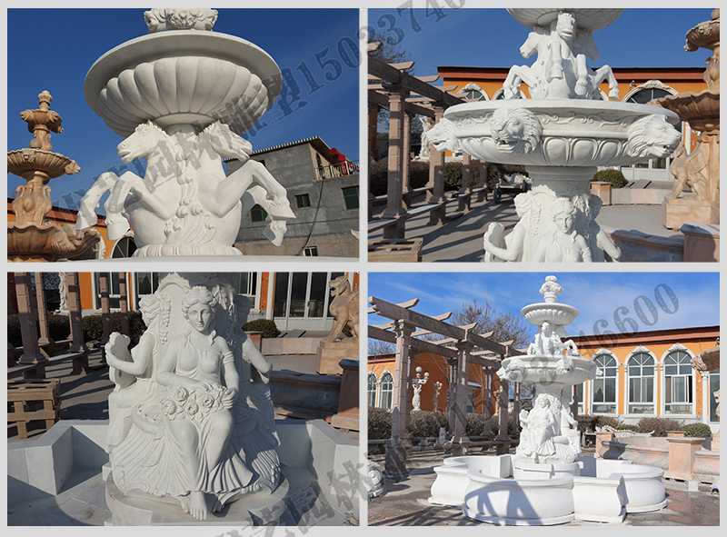 大理石噴泉，歐式人物動物噴泉，室外景觀噴泉定制