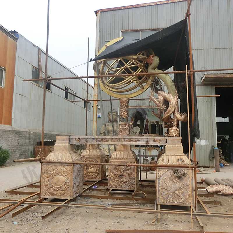 渾天地動(dòng)儀，銅地震儀雕塑，銅地動(dòng)儀景觀